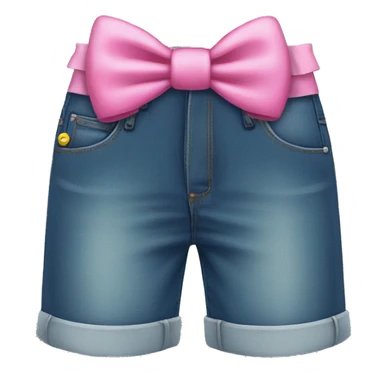 jorts with pink bow sticker