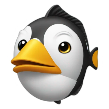 Poisson sur pingouin sticker