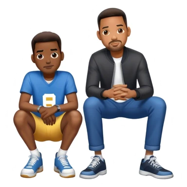 chris rock on his knees in front of will smith  sticker