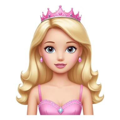 Blonde barbie model, pink princess sticker