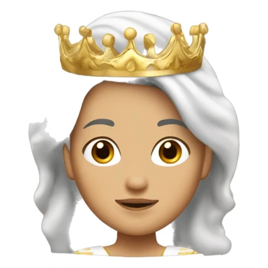 Princesa blanca con cabello castaño y una corona dorada sticker