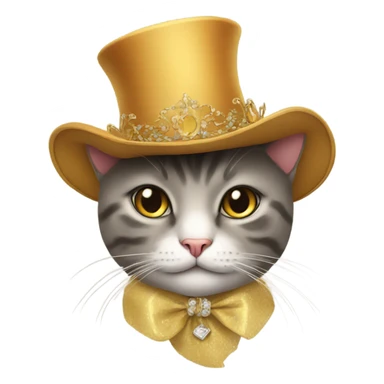 Cat wearing a fancy hat sticker
