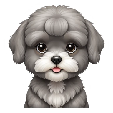 Grey Poodle Shih Tzu Girl Puppy sticker