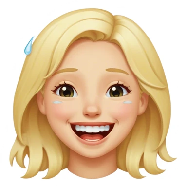 blonde girl laughing tears sticker