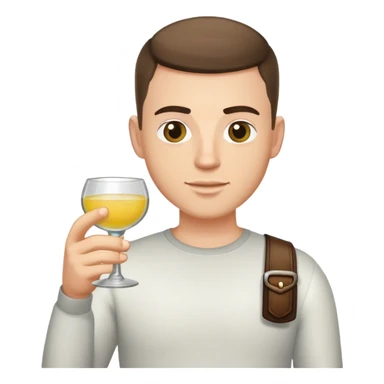 white guy, brunette crew cut hair, holding tequila sticker