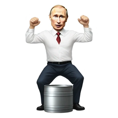 Vladimir Putin doing a keg stand sticker