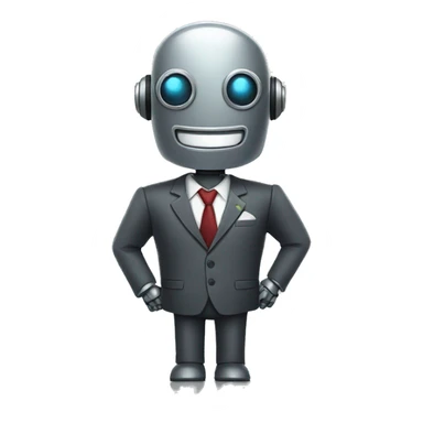 friendly happy robot in a suit sticker