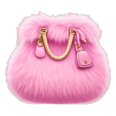 Pink fluffy purse sticker