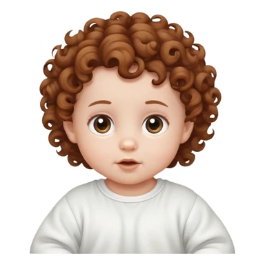 Wite Baby with curly brown hair  sticker