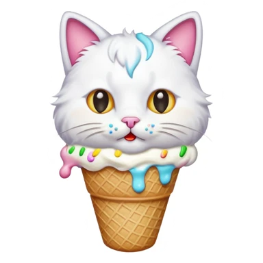 Cat with icecream sticker