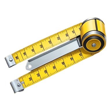 Yellow tape measure unrolled on table sticker