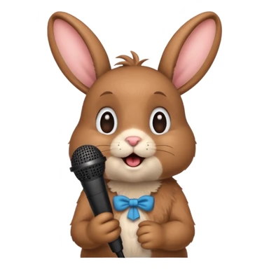 brown bunnie singing to mic sticker