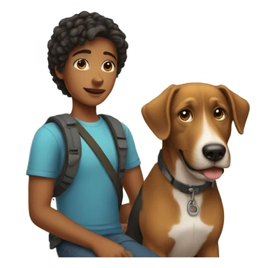 Girl with his dog sticker