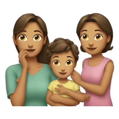 Mamá y sus dos hijas una menor y otra mayor sticker