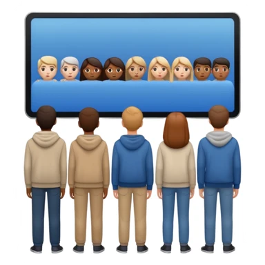 personas viendo una pantalla grande estan de espaldas sticker