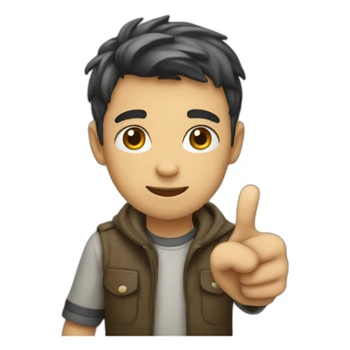 A boy pointing down sticker