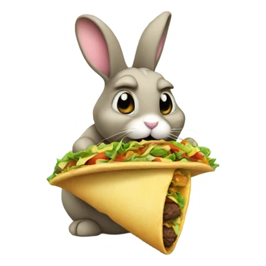 bunny eating a taco  sticker
