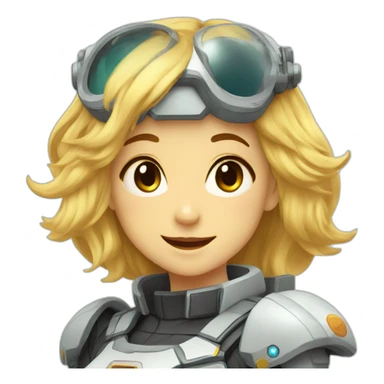 Anime space girl emoticon shows class and smiles sticker