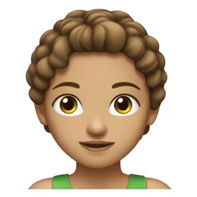 Tan girl with brown hair and green eyes sticker