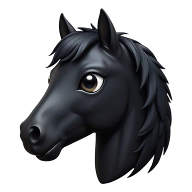 Cinematic Comical Black Horse Portrait Emoji, Head tilted dramatically with an exaggeratedly amused expression, featuring a striking jet-black fur with a glossy finish and wide, expressive dark eyes filled with playful disbelief, Simplified yet hilariously expressive features, highly detailed, glowing with a slightly sassy glow, high shine, dramatic yet playful, stylized with an air of cheeky mischief, bright and endearing, soft glowing outline, capturing the essence of a spirited and over-the-top horse, so meme-worthy it feels like it could side-eye its way into internet fame instantly! sticker