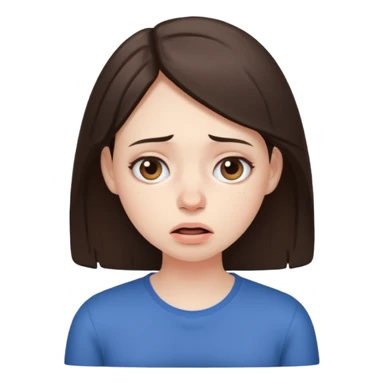Brunette girl, stressed and exhausted  sticker