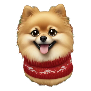 Pomeranian with christmas sweater  sticker