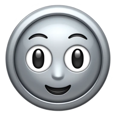 Silver chrome sparkle emoji, iOS emoji style, minimal shape, glossy metallic shine, clean background, smooth lighting sticker