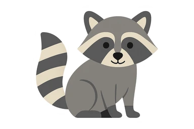 Flat design style raccoon sticker