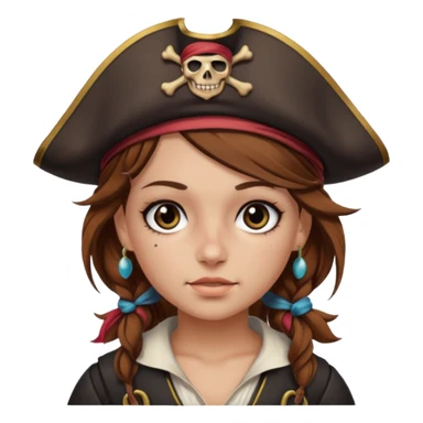 pirate girl with black band  sticker