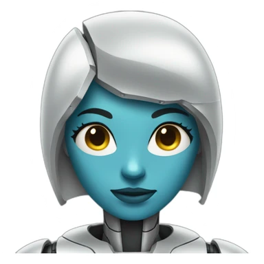 half robot half woman sticker