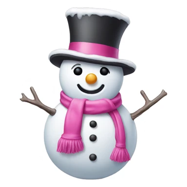 pink snowman sticker