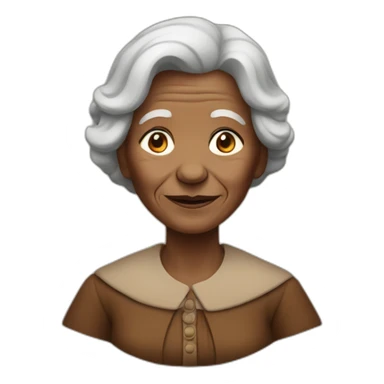 Old woman in historic times with brown clothes sticker