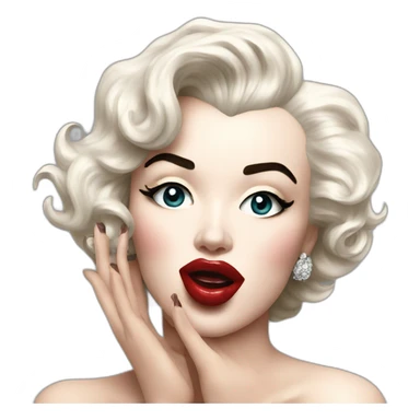 marilyn monroe send kiss with hand sticker