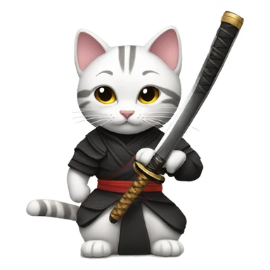 Cat holding katana sticker