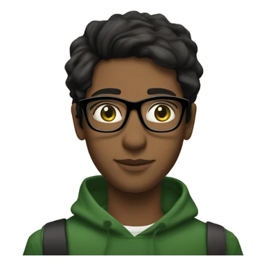 Black woman with medium brown skin and cute big gold wireframe glasses and just past the shoulder length straight flowy dark brown hair with a white guy with black hair and green eyes who looks like nev from catfish with big glasses sticker