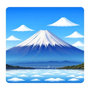 Mount Fuji, the iconic snow-capped mountain of Japan with blue sky sticker