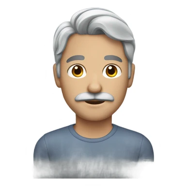 Brunette hair man with gray mustache sticker
