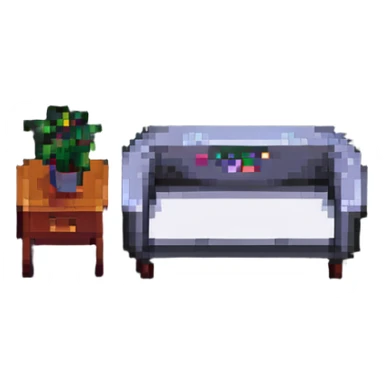 simple furniture design in pixel art style sticker