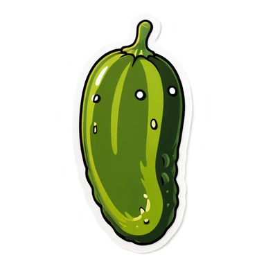 Feet pressed against a pickle sticker