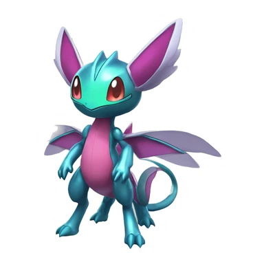 Cool Edgy Cute Chibi Legendary Shiny Fakemon-Pokémon-Genesect-Flygon With Full Body Detailed High Quality sticker