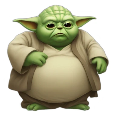 Drunk fat Yoda sticker