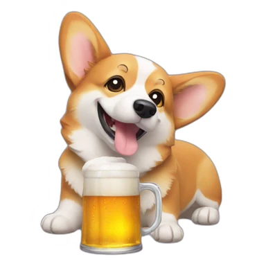 Corgi with a beer sticker