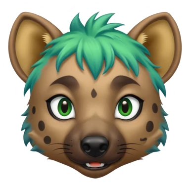 hyena with blue and green hair sticker