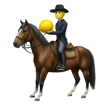 a horse riding a one big lemon sticker