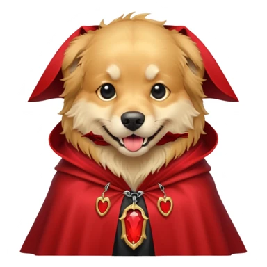 Goldern Vampire Dog in red collar cloak sticker