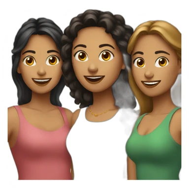 3 latin female friends sticker