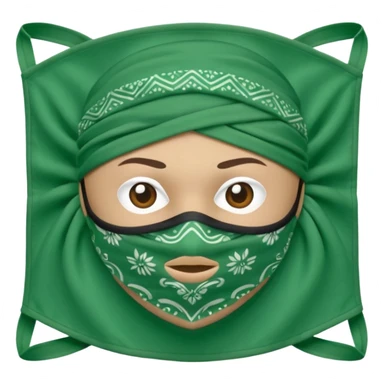 green bandana mask sticker