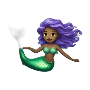 Beautiful Mermaid swimming in the sea sticker