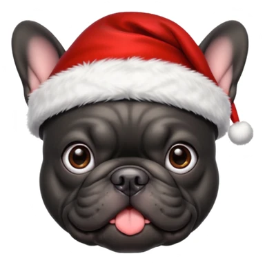christmassy black french bulldo sticker