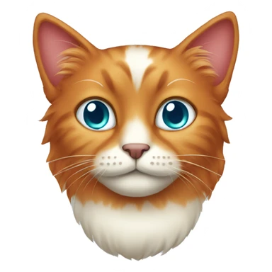 A red cat with a long mustache and green-blue eyes sticker